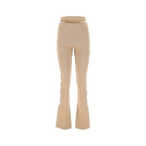 Andrea Adamo Women Skin Pink Stretch Viscose Blend Pant